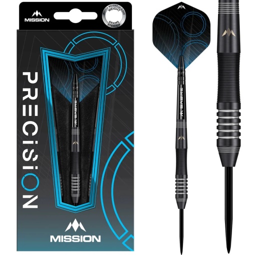 Set 3 Sageti Mission Precision Darts, Steel Tip 90% Tungsten, Black PVD