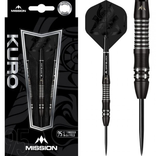 Set 3 Sageti steel darts Mission Kuro M2 - Razor Scalop