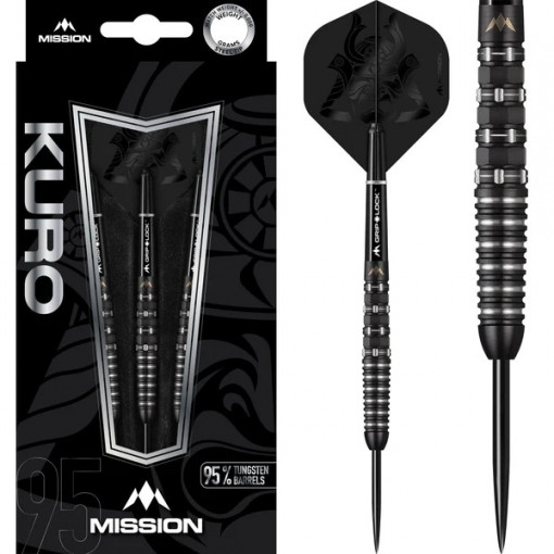 Set 3 Sageti steel darts Mission Kuro M3 - Rear Iso Grip
