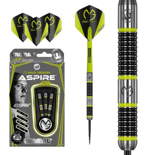 Set 3 Sageti darts MVG Aspire, Winmau - Tungsten 85%