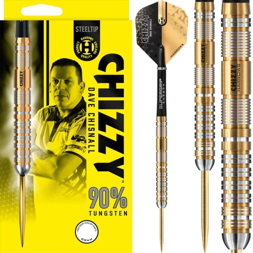 Set 3 Sageti Harrows Chizzy v2 - Steel Tip - 90% - Dave Chisnall - Gold Titanium