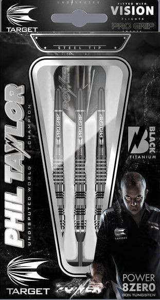 Set 3 Sageti Darts POWER 8ZERO 80% Tungsten BLACK TITANIUM P8Z model 4
