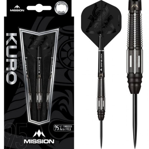 Set 3 Sageti steel darts Mission Kuro M4 - Rear Taper
