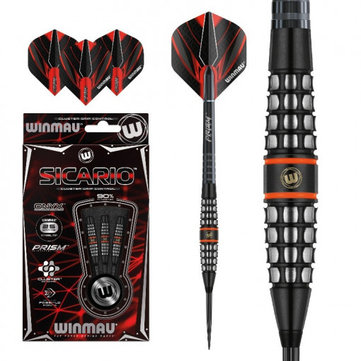 Set 3 Sageti steel darts Sicario, 90% tungsten, var 1 Bulb