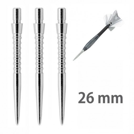 Set 3 Varfuri darts cu grip Storm Grooved Plain - 26 mm