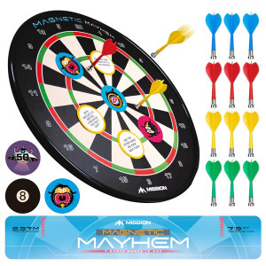 Joc distractiv de darts Mission Magnetic Mayhem - 7 jocuri într-unul - cu 12 săgeți magnetice - Img 1