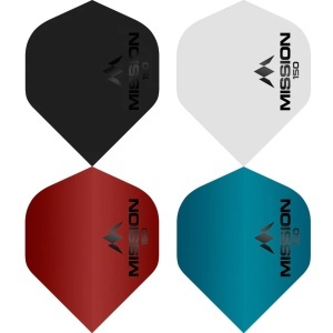 Set 3 Fluturasi Darts Mission Logo - 150 Microni - Nr. 2 - Std - Rosu Mat - Img 2