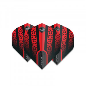 Set 3 Fluturasi Darts Winmau Prism Alpha Standard Rosu cu stele negre - Img 2