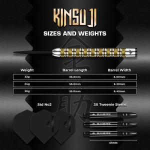 Set 3 Sageti Darts Steel Mission Kinsuji 95% Tungsten - Img 4