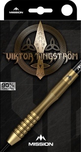 Set 3 Sageti Darts Viktor Tingstrom Darts - Vârf de Oțel - 90% Tungsten - Aur - Img 3