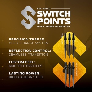 Set 3 Sageti Darts Winmau Exion Parallel Switch Point 90% tungsten - Img 7