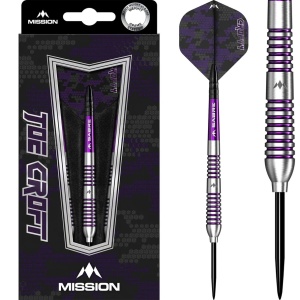 Set 3 Sageti Mission Joe Croft, Steel Tip 95% Tungsten - Silver & Purple Electro - Img 1
