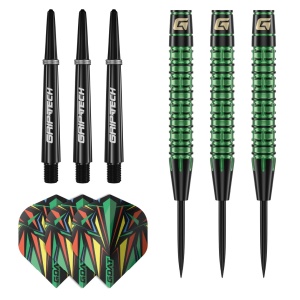Set 3 Sageti steel darts GOAT Athlete Brass Green, 10 g - Img 3