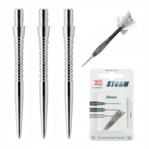 Set 3 Varfuri darts cu grip Storm Grooved Plain - 30 mm