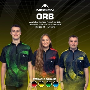 Tricou Darts Mission Orb - Fără guler - Ușor - Negru și galben - Img 6