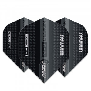 Set 3 Fluturasi Darts Winmau MVG Prism Alpha Standard- Negru cu Gri - Img 2