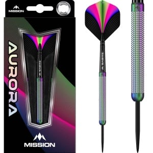 Set 3 Sageti Darts Mission Aurora - Varf din otel - 90% - Coral PVD - Img 1