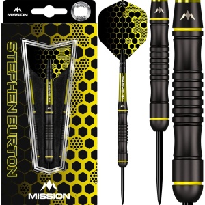 Set 3 sageti Mission Stephen Burton Steel Tip 90% , Black Titanium - Bertie - Img 4