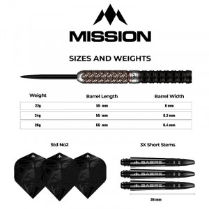 Set 3 Sageti steel darts Mission Archon, 97,5% tungsten - Img 4