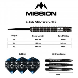 Set 3 Sageti steel darts Mission Shaun Mc Donald - The Punisher - Img 4