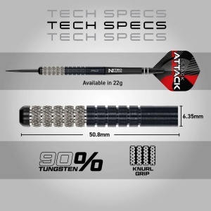 Set 3 Sageti Steel Red Dragon - Rob Owen, 90% tungsten, 22 g - Img 3