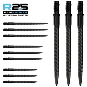 Set 3 Vârfuri pentru săgeți Mission R2.5 Rapid – Vârf metalic – RVX – Negru