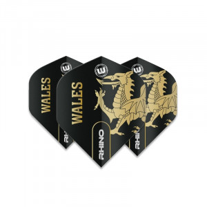 Set 3 Fluturasi Winmau Rhino Black & Gold steag Tara Galilor - Img 2