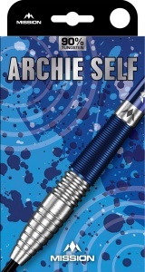 Set 3 Sageti Darts Archie Self - Vârf de Oțel - 90% Tungsten - Albastru și Argintiu - Img 3