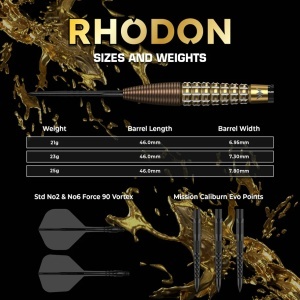 Set 3 Sageti Darts Mission Rhodon 95% Tungsten - Img 7