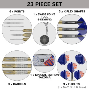 Set 3 Sageti darts Raymond Van Barneveld Chrono 95% Tungsten SP - Img 3