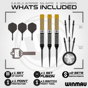 Set 3 Sageti Darts Winmau Exion Parallel Switch Point 90% tungsten - Img 11