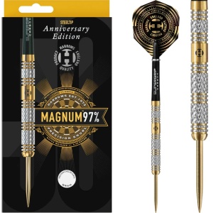 Set 3 Sageti Harrows Magnum - Vârf de oțel - 97% - Ediție aniversară - Gold Titanium - Img 1