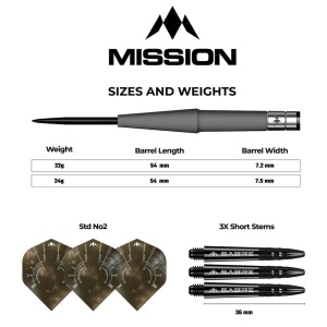 Set 3 Sageti Mission Saturn, Steel Tip, 90% Tungsten - Hyperion - Img 4