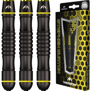 Set 3 sageti Mission Stephen Burton Steel Tip 90% , Black Titanium - Bertie - Img 5