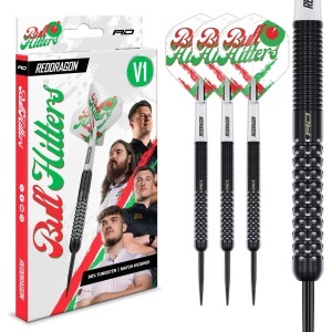 Set 3 Sageti Steel Darts Red Dragon Bullhitter, 90% tungsten, 23 g