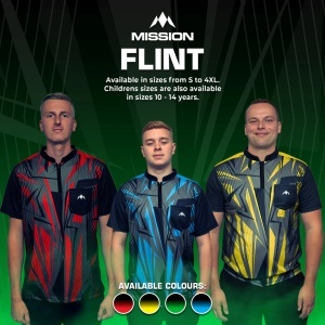 Tricou Darts Mission Flint - Fără guler - Ușor - Negru și verde - Img 6