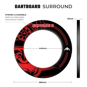 Protectie Perete pentru tabla de darts Mission Samurai II Professional - Roșu - Img 3