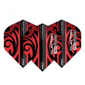 Set 3 Fluturasi Red Dragon Jonny Clayton Tribal Red/Black - Img 2