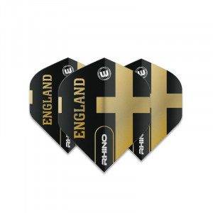 set 3 Fluturasi Winmau Rhino Black & Gold steag Anglia - Img 2