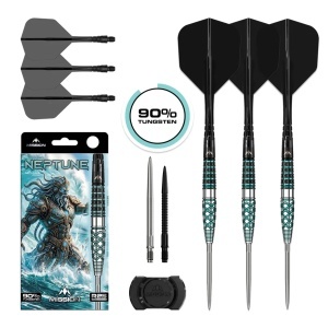 Set 3 Săgeți Darts Mission Neptune – Vârf metalic (Steel Tip) R2.5 – 90% tungsten