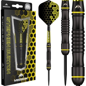 Set 3 sageti Mission Stephen Burton Steel Tip 90% , Black Titanium - Bertie - Img 6