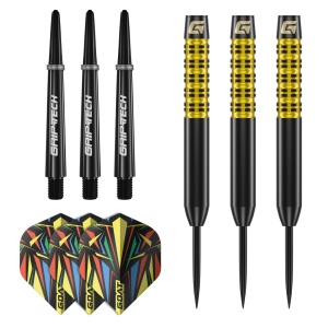 Set 3 Sageti steel darts GOAT Athlete Brass Yellow, 12 g - Img 2