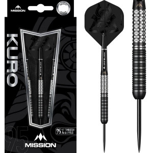 Set 3 Sageti steel darts Mission Kuro M1 - Rear Sabre Grip - Img 1