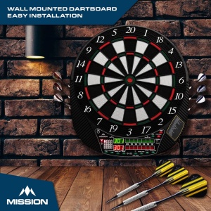 Tinta electronică de darts Mission G220 - vârf plastic profesional - până la 16 jucători - 28 de jocuri - inclusiv 4 seturi de săgeți - Img 4