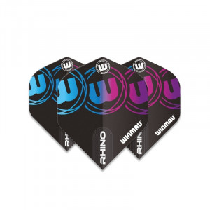 set 3 Fluturasi Logo Winmau Rhino Black, Blue & Purple - Img 2