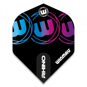 set 3 Fluturasi Logo Winmau Rhino Black, Blue & Purple - Img 3
