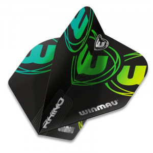 Set 3 Fluturasi Logo Winmau Rhino Black & Green - Img 1