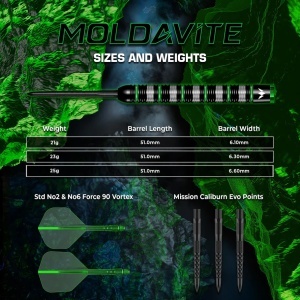 Set 3 Sageti Darts Mission Moldavite Darts - Steel Tip - 95% Tungsten - Black & Green - Img 7