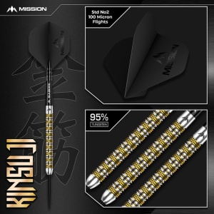 Set 3 Sageti Darts Steel Mission Kinsuji 95% Tungsten - Img 2
