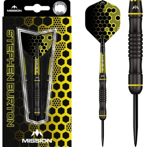 Set 3 sageti Mission Stephen Burton Steel Tip 90% , Black Titanium - Bertie - Img 1